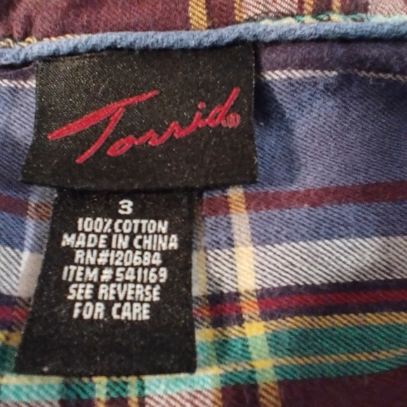 Torrid Pullover Button Down Emma Tunic Plaid Top 3X - Picture 3 of 12